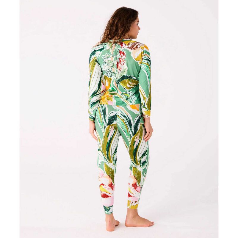 Kip&Co Somerset Green Adult Organic Cotton LS Top & Slouch Pant PJ Set image number 1